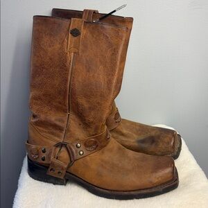 Harley Davidson Hustin Harness Leather Boots Size 9